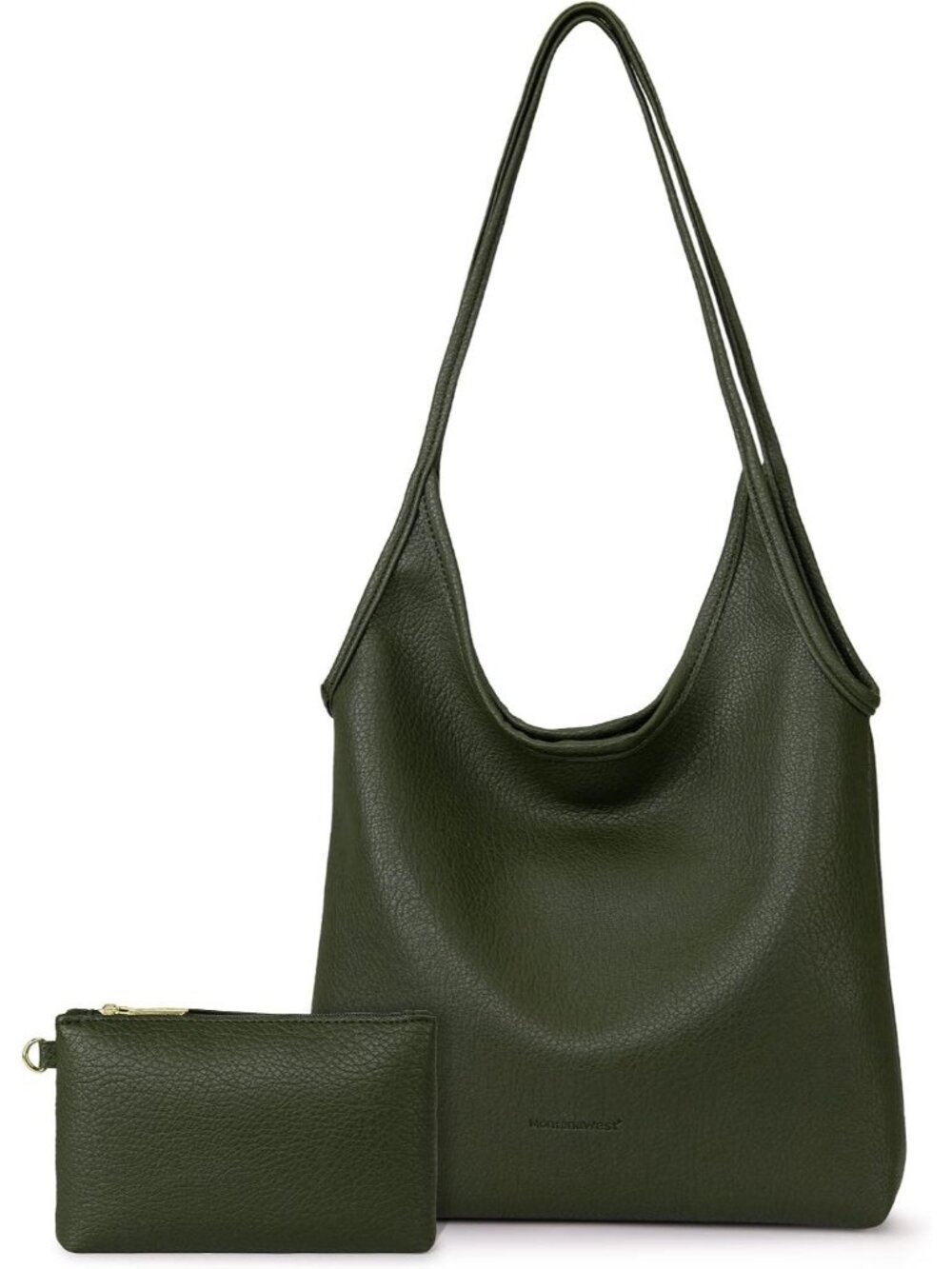 Women's Olive Leather West Slouchy Hobo Bag Designer Shoulder Purses Ladies